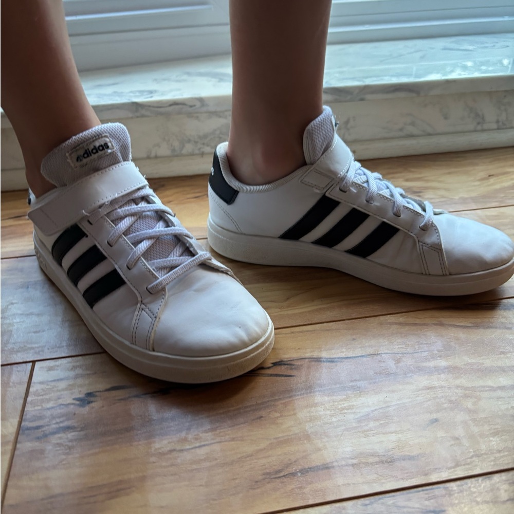 Adidas Classic White and Black Trainers